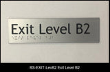 Silver Exit Level Braille Signs 180x50 AS1248