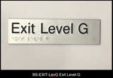 Silver Exit Level Braille Signs 180x50 AS1248
