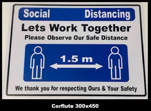 Covid 19 Social Distancing Signs Counter Signs / Stickers / AFrame