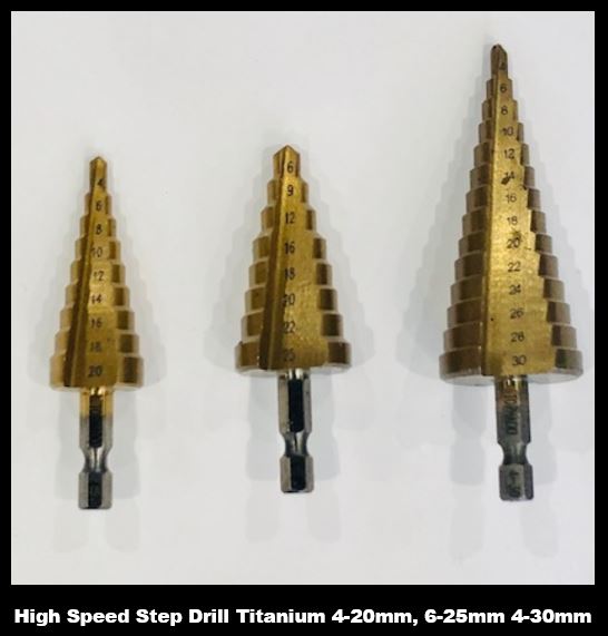 High Speed Step Cone Drill Bits Titanium Coated