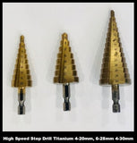 High Speed Step Cone Drill Bits Titanium Coated