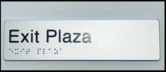Exit Plaza Braille Sign Silver 180x50 AS1248