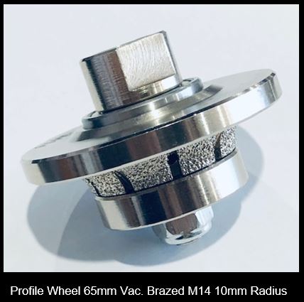 Profile Wheel 65m Vacuum Brazed M14 10mm Radius