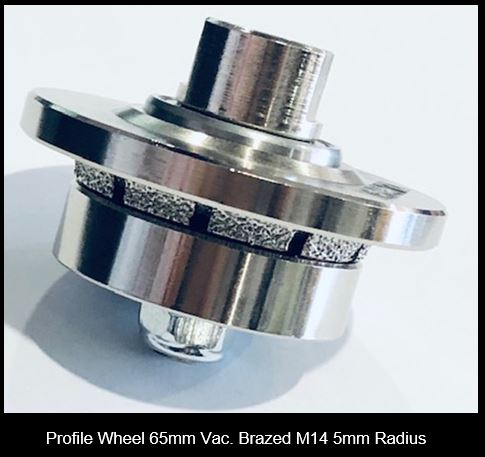 Profile Wheel 65m Vacuum Brazed M14 5mm Radius