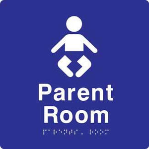 Blue Parent Room 180x180 Braille Sign AS1248
