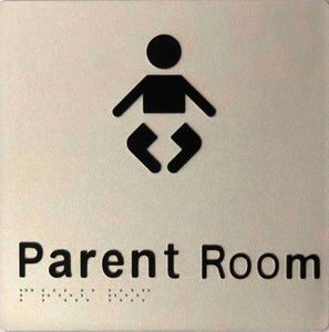 Silver Parent Room 180x180 Braille Sign AS1248