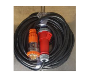 Three 3 Phase 32Amp Extension Lead 30m Metres with 5 Pin Plug Socket