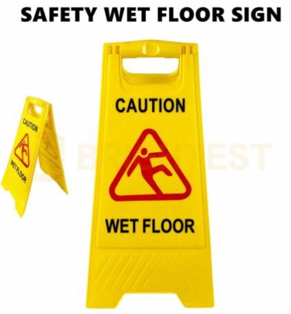 Caution Wet Floor Sign - Freestanding Frame