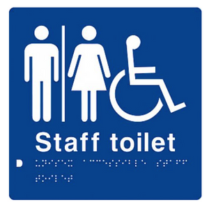 Blue Staff Toilet (Unisex Accessible Airlock) 180x210 Braille Sign AS1248