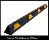 Rubber Wheel Stopper with 4 Yellow Chevrons