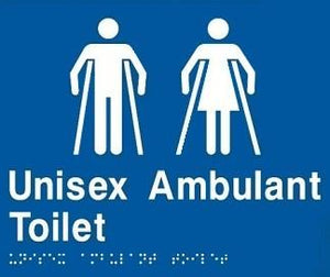 Blue Unisex Ambulant Toilet 180x210 Braille Sign AS1248