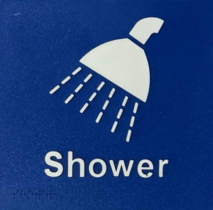 Blue Shower 180x180 Braille Sign AS1248