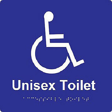 Braille Tactile Sign - Toilet Disabled Unisex Blue AS1248